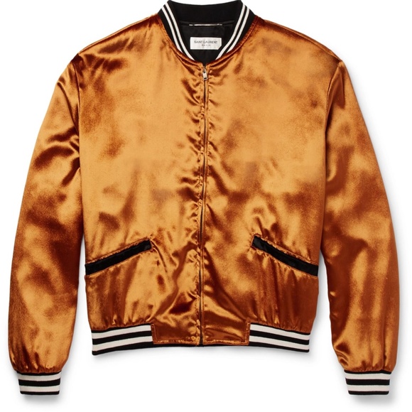 Saint Laurent Other - Saint Laurent Men's Metallic Velvet Bomber Jacket